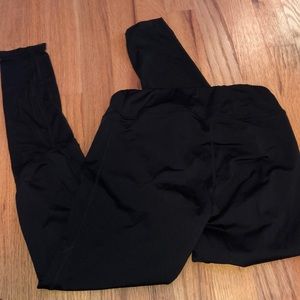 Black mesh bottom leggings